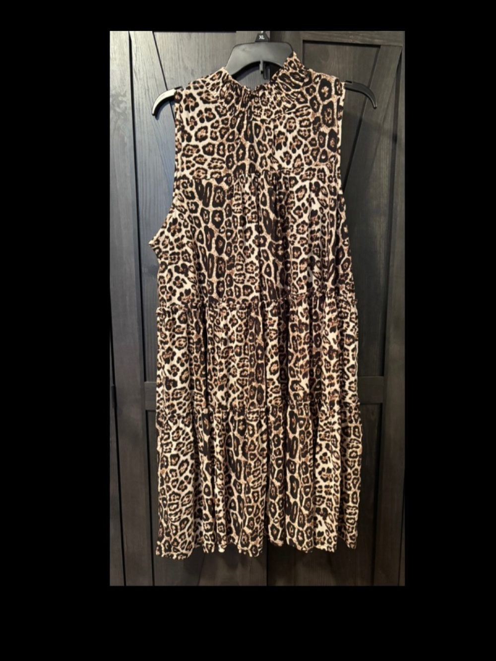 Siren Lily High Neck Leopard Print Tiered A-Line Dress 3x